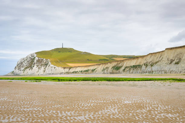 Beach of Cap Blanc Nez in norther France on a cloudy day in summer