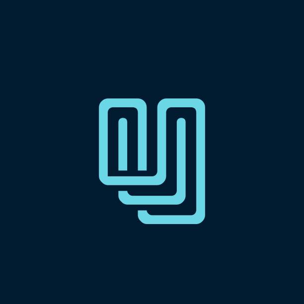 istock Letter U logo. Tech signature icon. Blue color. 1415531112