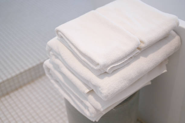 istock white soft towel in bathroom, interior design 1415533693