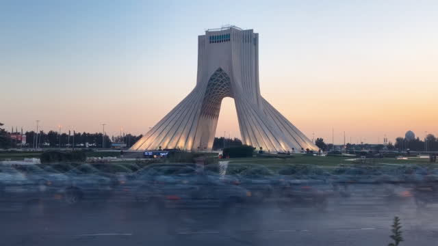Time-lapse of Azadi Tower in Tehran