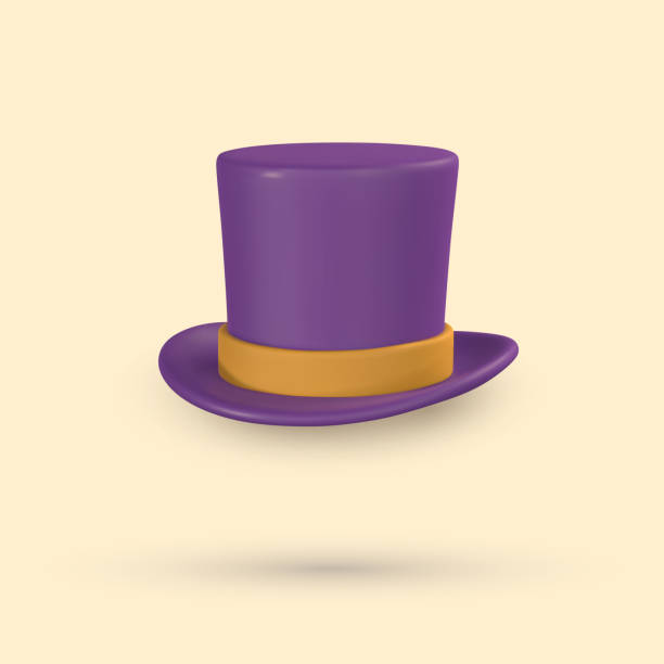 istock Cute cartoon 3d halloween hat. Top hat with ribbon. Halloween concept. Vector illustration 1415536247