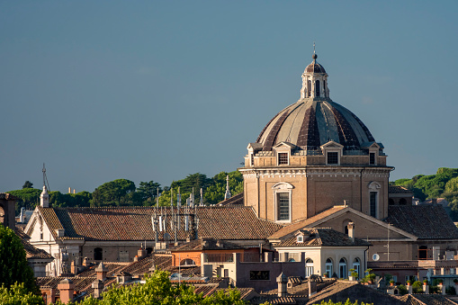 Dome of Chiesa del Gesù Church in Rome, Italy