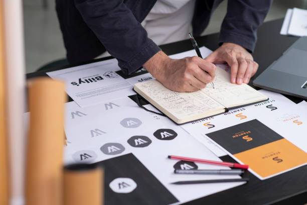 istock Asian Graphic designer working in office. Artist Creative Designer Illustrator Graphic Skill Concept. 1415537824