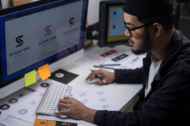istock Asian Graphic designer working in office. Artist Creative Designer Illustrator Graphic Skill Concept. 1415537854