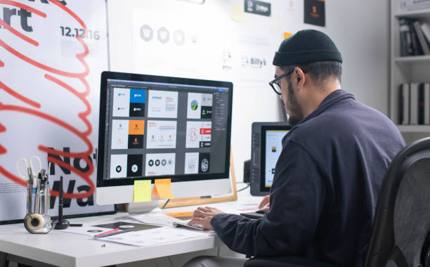 istock Asian Graphic designer working in office. Artist Creative Designer Illustrator Graphic Skill Concept. 1415537872