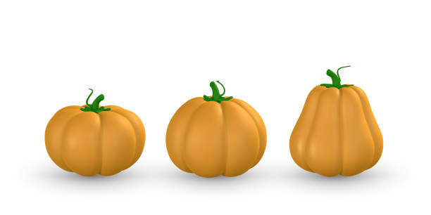istock Cute cartoon 3d festive pumpkin. Halloween concept. Vector illustration 1415538137
