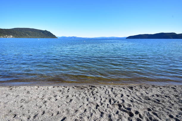 Lake Taupo Sandy Beach stock photo