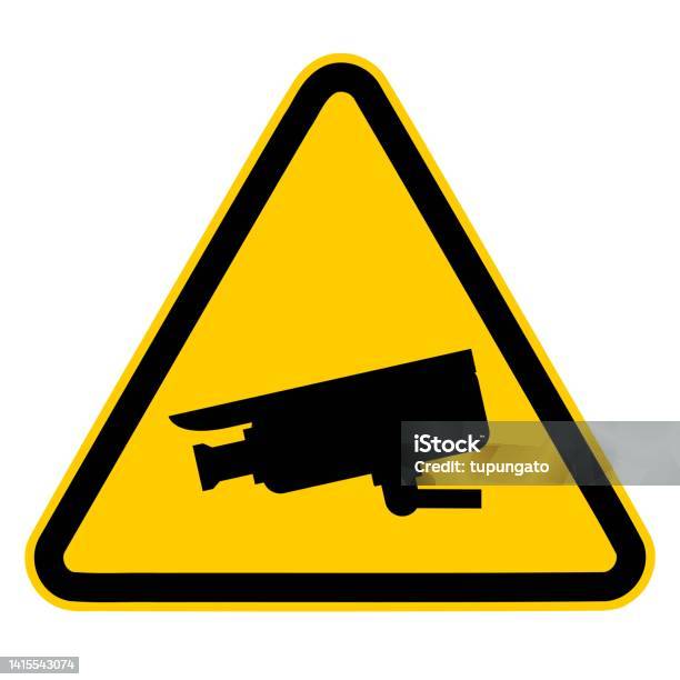 Warning Sign Video Cctv Video Surveillance Warning Sign Stock Illustration - Download ...