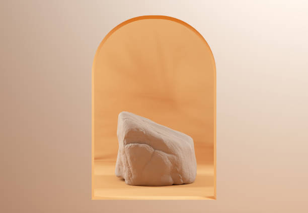 istock Abstract concept orange yellow scene mock up stone for products 1415546368