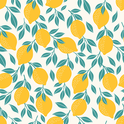 Vector lemon seamless pattern .