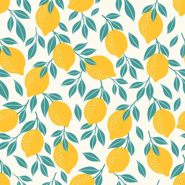 Vector illustration of Lemon seamless pattern .