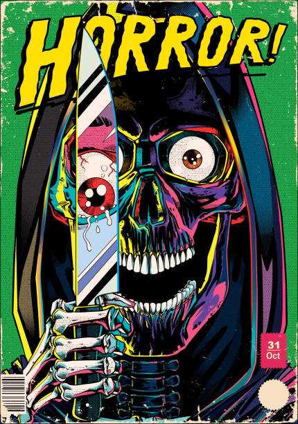 vintage horror comic book zombie posters - 死神 插圖 幅插畫檔、美工圖案、卡通及圖標