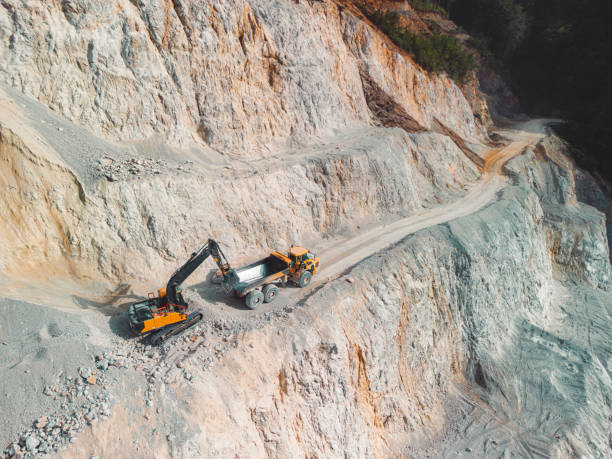 View of opencast mining quarry