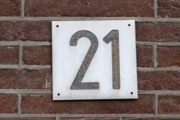 istock Close Up 21 House Number At Amsterdam The Netherlands 1415554886