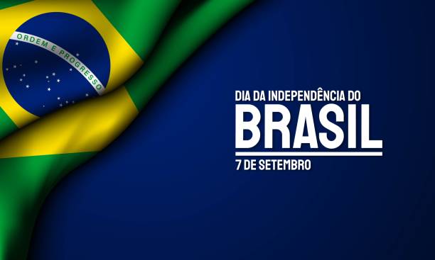 brasilien unabhängigkeitstag hintergrund design. - independence stock-grafiken, -clipart, -cartoons und -symbole