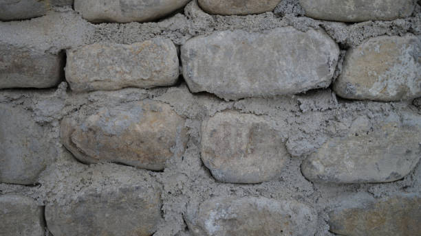istock Old castle stone wall texture background. Finishing the facade with stone 1415564718