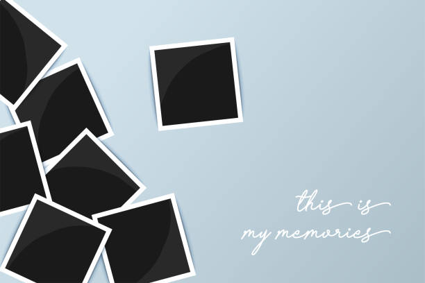 illustrazioni stock, clip art, cartoni animati e icone di tendenza di modello sfondo fotografico polaroid per l'arte del design - immagine composita
