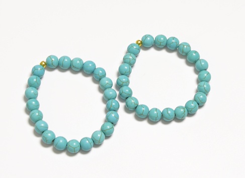 bracelet adorned with colored crystals4 mm turquoise natural stone bracelet