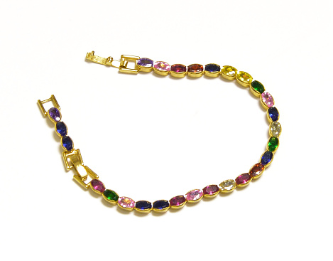 bracelet adorned with colored crystals