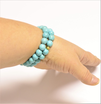 bracelet adorned with colored crystals4 mm turquoise natural stone bracelet
