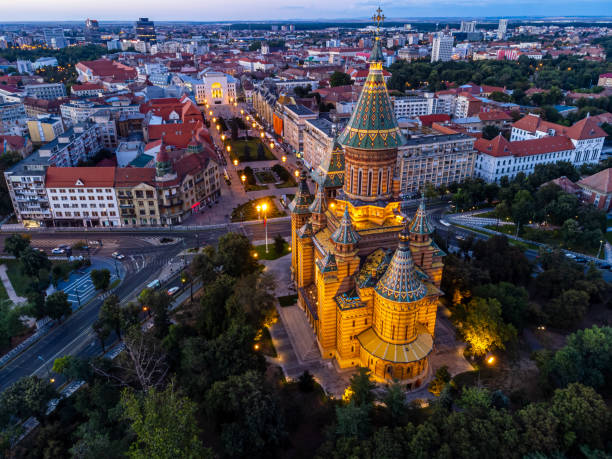 Flight over Timisoara city, Romania