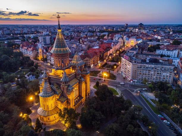 istock Flight over Timisoara city, Romania 1415568936