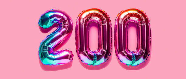 istock Rainbow foil balloon number. Top view. 1415570298