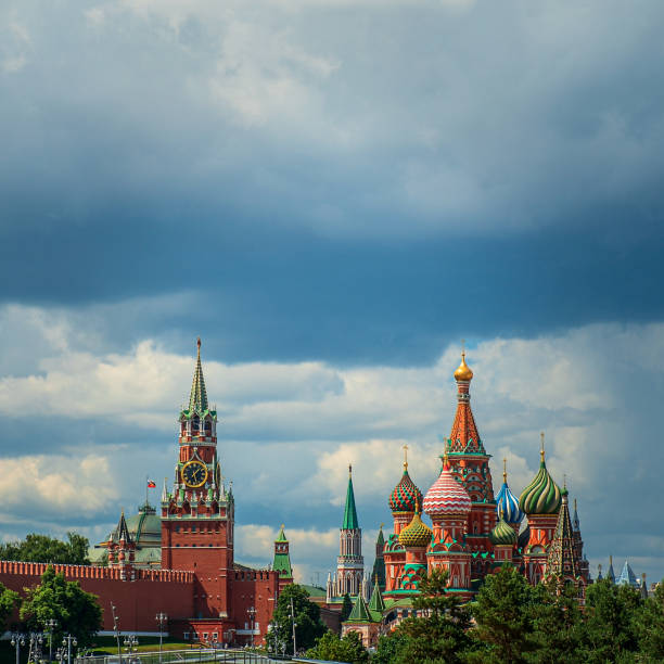 istock St. Basil's Cathedral and Kremlin Walls and Tower in Red square. 1415572089