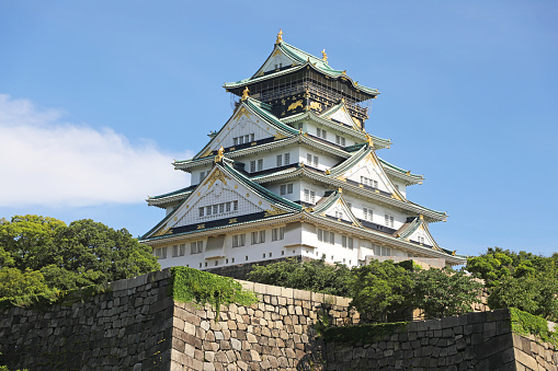 This is the Osaka Castle Keep located in Osaka Castle Park in Chuo-ku, Osaka City.\nIt was completed in 1931 as the third Osaka Castle Keep, a steel-framed reinforced concrete structure.\nInside the keep is a historical museum.