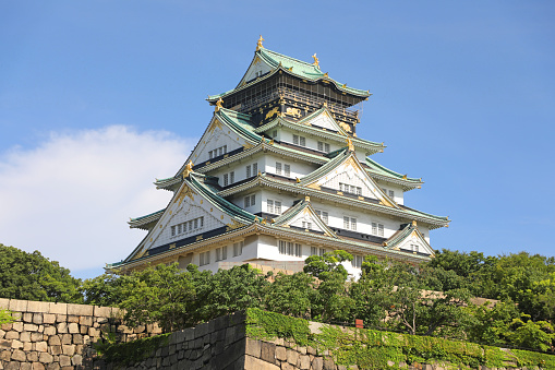 This is the Osaka Castle Keep located in Osaka Castle Park in Chuo-ku, Osaka City.\nIt was completed in 1931 as the third Osaka Castle Keep, a steel-framed reinforced concrete structure.\nInside the keep is a historical museum.