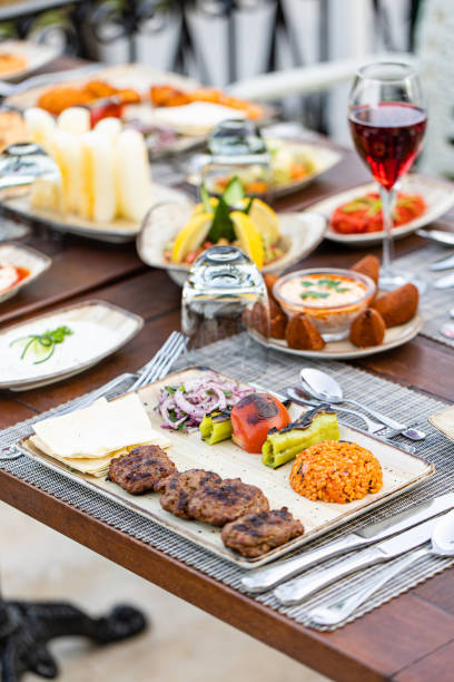 istock Middle Eastern and Turkish dinner table. Set of meat dishes. 1415574985