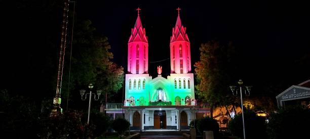 istock Catholic Church night decorations festival 1415576222