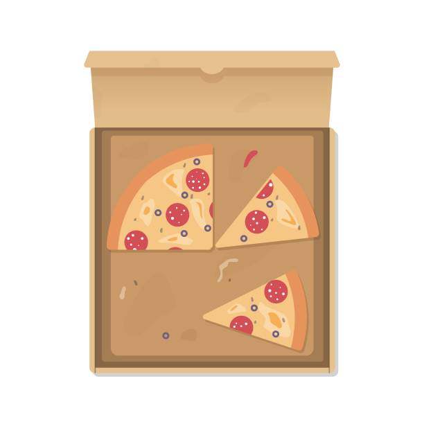 Opened Pizza Box With Leftovers Stock Illustration - Download Image Now -  Pizza, Carton, Box - Container - iStock