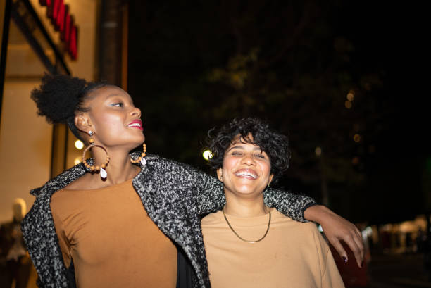 istock Lesbian couple having fun at night 1415578723