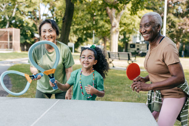 companionship and social engagement for seniors - grandmother action senior adult grandparent imagens e fotografias de stock