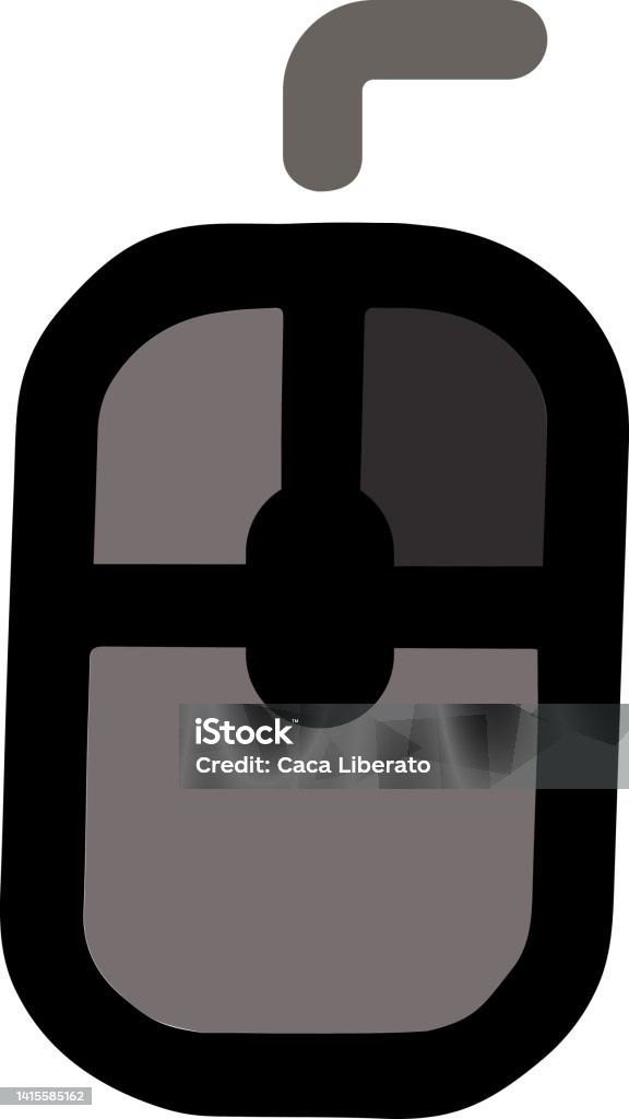 Computer Clicker Drawn The Illustration Of A Grey Computer Mouse Clicking Right Button A ...