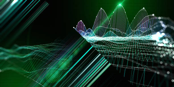 istock Abstract  background graph grid with blurred lines and dots.  Presentation concept of color algorithms. Big Data.  Banner for business, science and technology. 1415587483