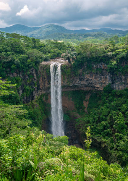 istock Chamarel waterfall in Mauritius int he summer season 1415595618