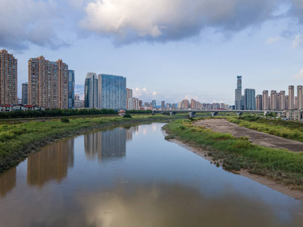 istock Urban buildings along the river 1415599934