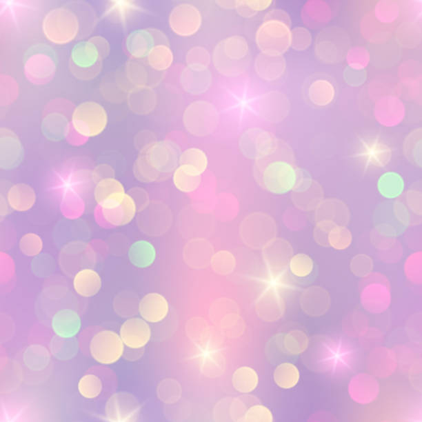 принцесса волшебное боке бесшовный узор - pastel colored backgrounds star shape light stock illustrations
