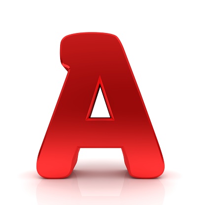 A letter red sign capital letter 3d