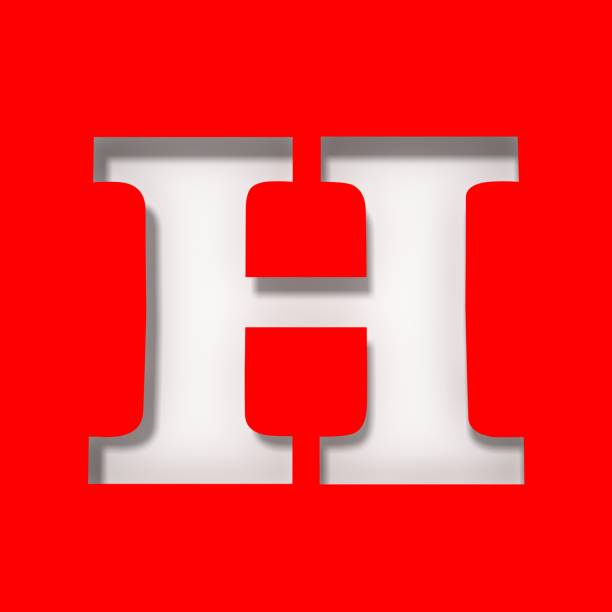 H letter white sign stencil cut out design 3d rendering