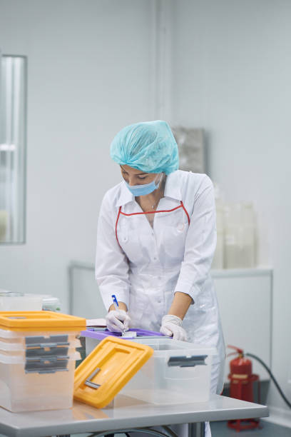 istock Women work in the lab. Conducts experiments on vaccines 1415608836