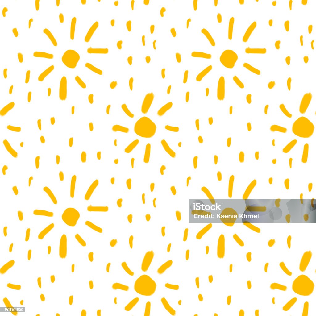 Sunny Pattern Sunny Pattern Stock Illustration - Download Image Now - Abstract ...
