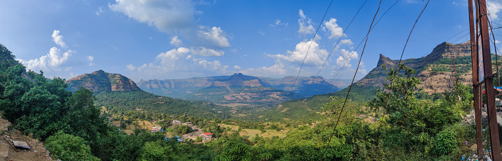 View Of Raigad Fort And Surrounding Moutain Ranges
