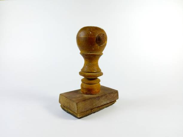 istock 'Stempel kayu' or a wooden stamp usually used to mark documents 1415613450