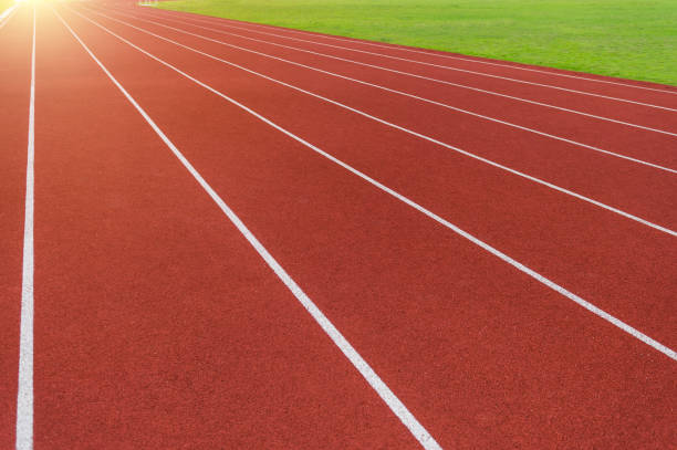 istock Rubber standard of athletics stadium running track 1415614973