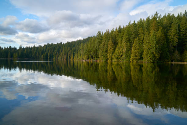 istock Sasamat Lake Calm Reflection British Columbia 1415616647