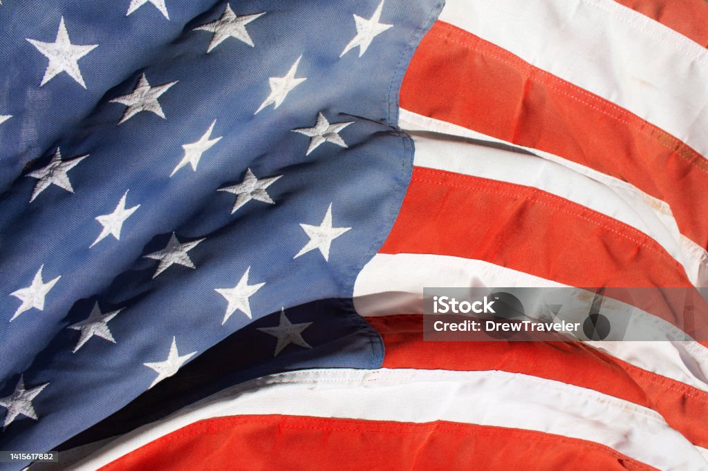 worn old vintage American flag patriotic backdrop America symbol faded background a worn old vintage American flag patriotic backdrop America symbol faded background American Culture Stock Photo