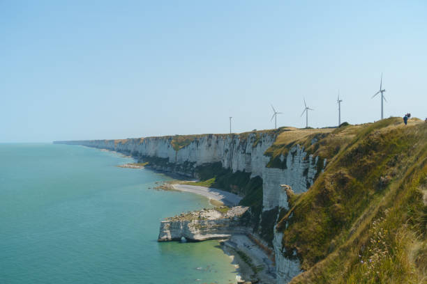 istock Coastal landscape with wind turbines 1415618686
